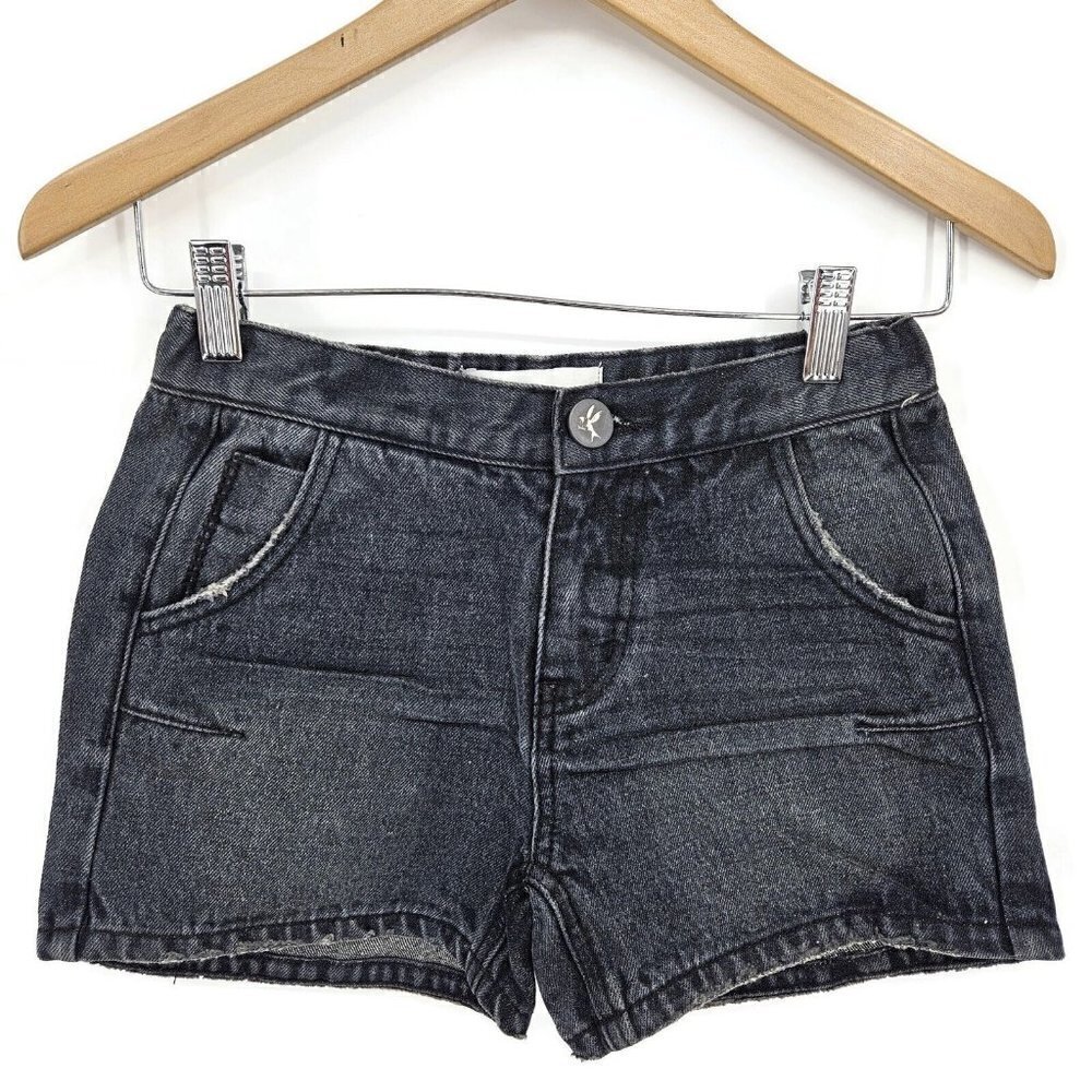 New One Teaspoon Mini Mrs Blondes Denim Shorts Girls 10-12 Foxblack Black